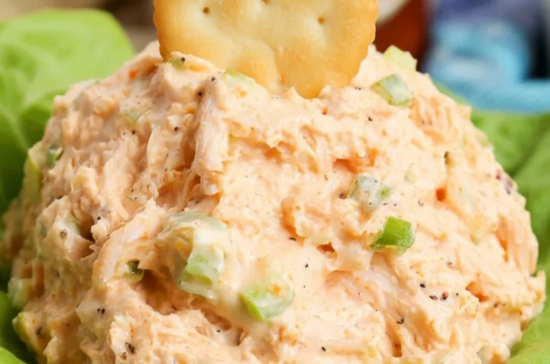 Delicious bowl of Copycat Chicken Salad Chick Buffalo Barclay recipe with spicy flavor