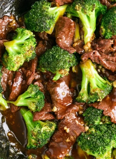 Cozy beef and broccoli dish served for a weeknight dinner