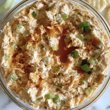 Creamy Buffalo Chicken Salad with vibrant greens and spicy chicken