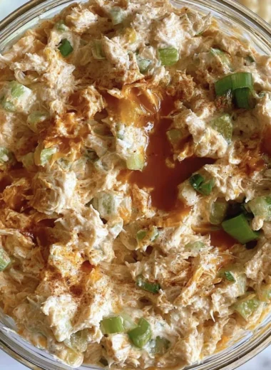 Creamy Buffalo Chicken Salad with vibrant greens and spicy chicken