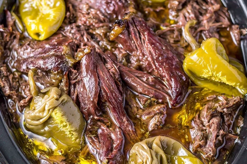 Crockpot Mississippi Pot Roast recipe with tender beef and savory spices