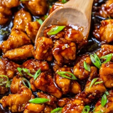 Plate of Honey Garlic Chicken with vegetables and rice