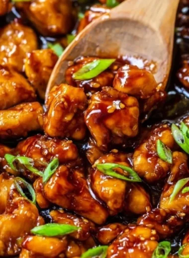 Plate of Honey Garlic Chicken with vegetables and rice