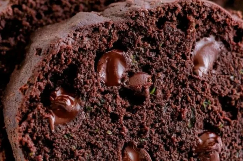Deliciously moist chocolate zucchini bread, perfect for dessert or snack