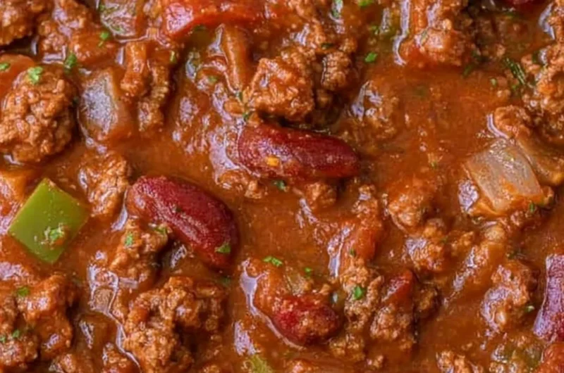 Bowl of cozy easy chili with toppings like cheese and cilantro