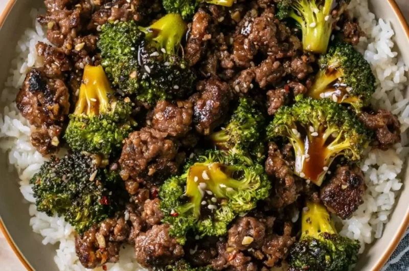 Delicious beef and broccoli stir-fry in a cozy kitchen setting