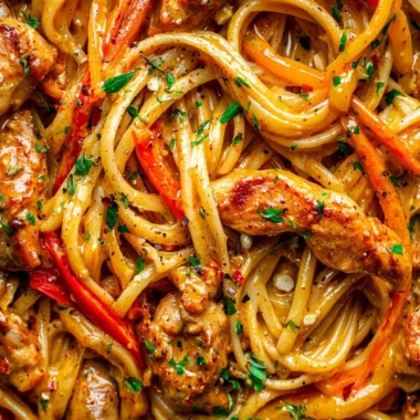 Delicious Cowboy Butter Chicken Pasta served in a colorful dish