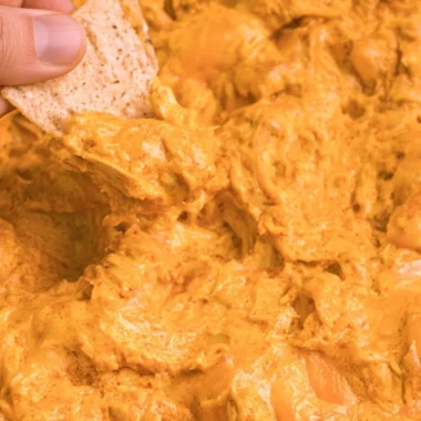 Cozy Crockpot Buffalo Chicken Dip served in a warm bowl