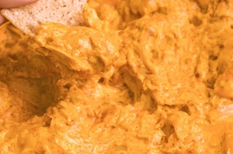 Cozy Crockpot Buffalo Chicken Dip served in a warm bowl