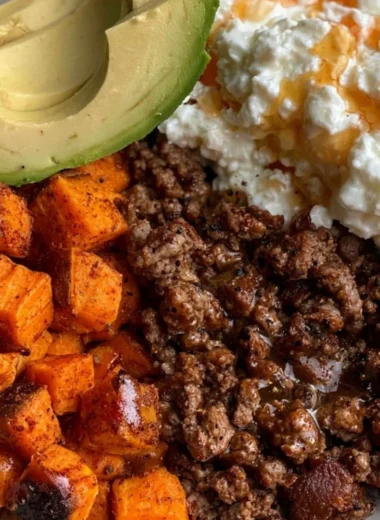 Cozy hot honey beef bowls served over rice with fresh vegetables