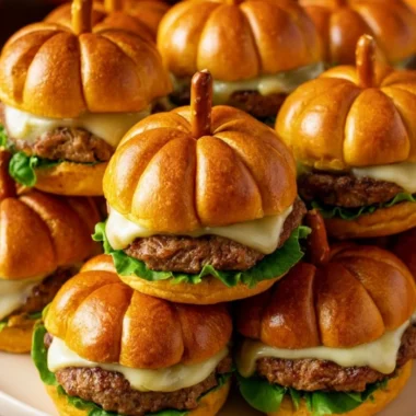 Cozy pumpkin shaped sliders for a festive fall gathering