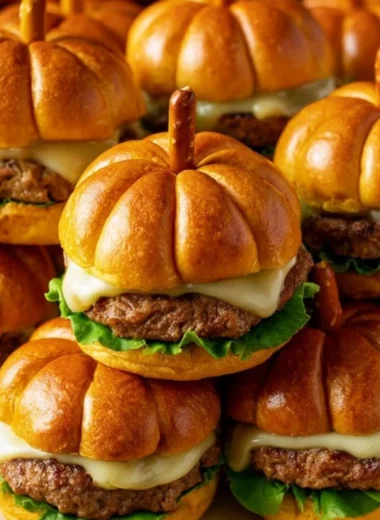 Cozy pumpkin shaped sliders for a festive fall gathering