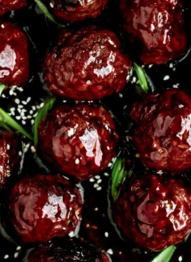 Delicious sticky Mongolian beef meatballs served in a bowl with sauce.