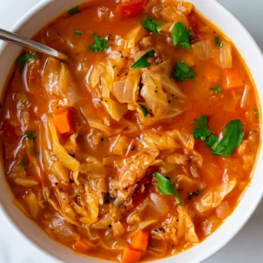 Delicious cabbage soup with added protein ingredients for a nutritious meal