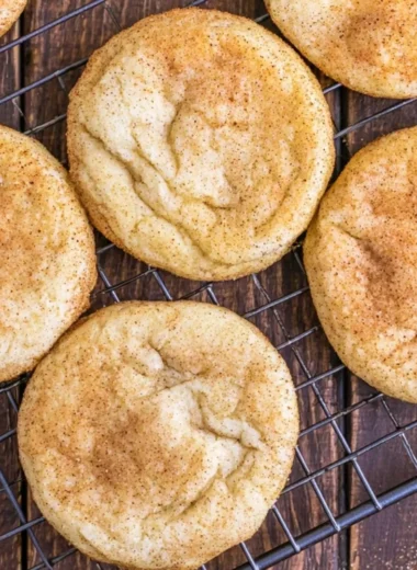 Freshly baked classic snickerdoodles with cinnamon sugar coating