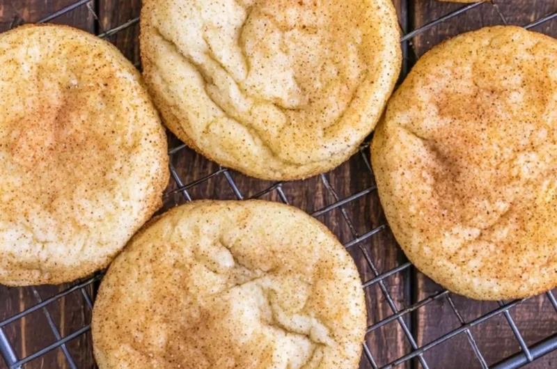 Freshly baked classic snickerdoodles with cinnamon sugar coating