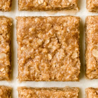 Image of homemade healthy breakfast bars with clean eating ingredients