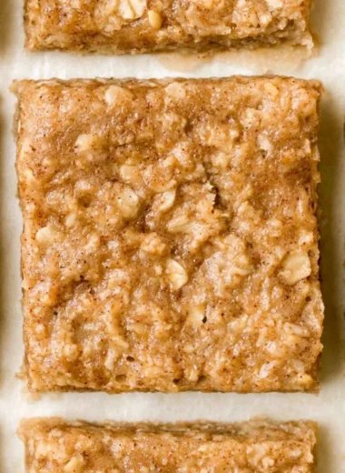 Image of homemade healthy breakfast bars with clean eating ingredients