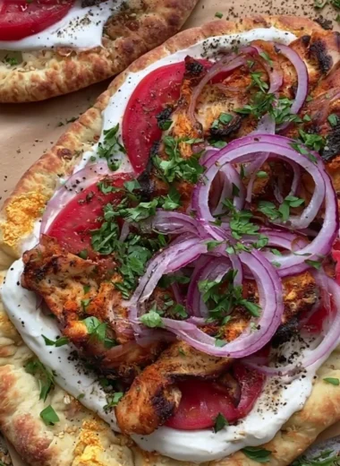 High-protein chicken wrap filled with fresh vegetables and grilled chicken