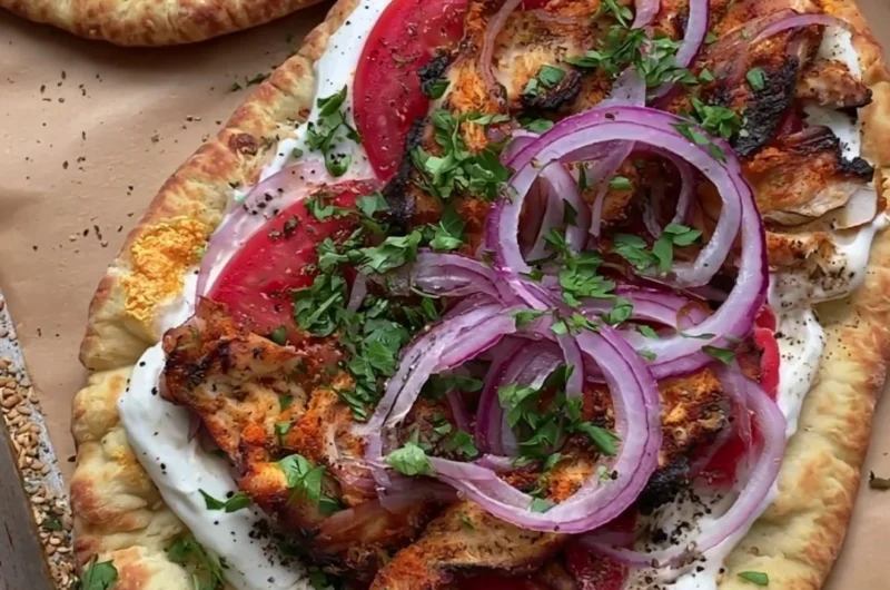 High-protein chicken wrap filled with fresh vegetables and grilled chicken