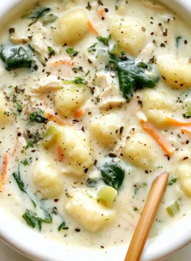 Delicious Olive Garden Chicken Gnocchi Soup served in a bowl
