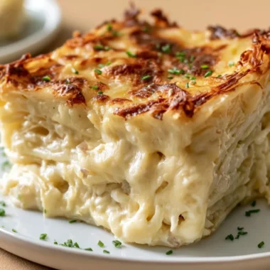 Delicious Potatoes Romanov served as a side dish in a steakhouse setting.