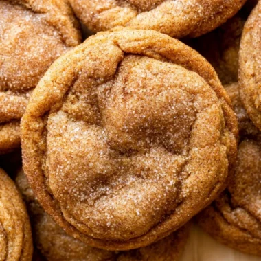 Chewy pumpkin snickerdoodle cookies with brown butter and fall spices.